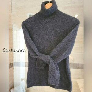 True Character Cashmere Turtleneck Sweater in Gray
